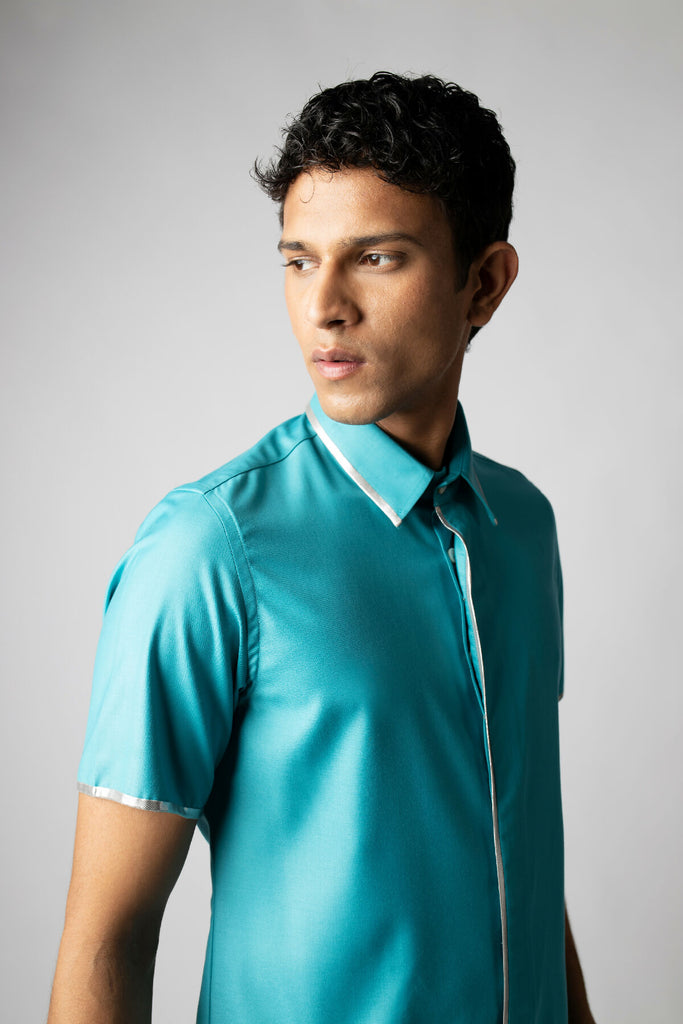 Silver Lining Shirt- Aqua