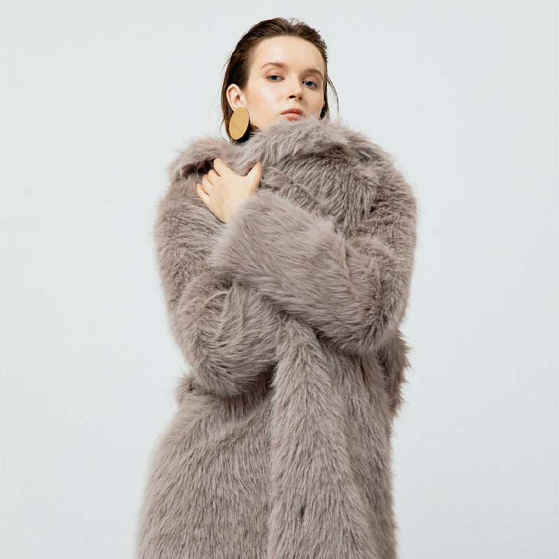 NICOLINE GREY FAUX FUR COAT OUTERWEAR 7