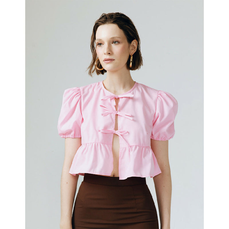 FLAIR PINK RIBBON CROP TOP