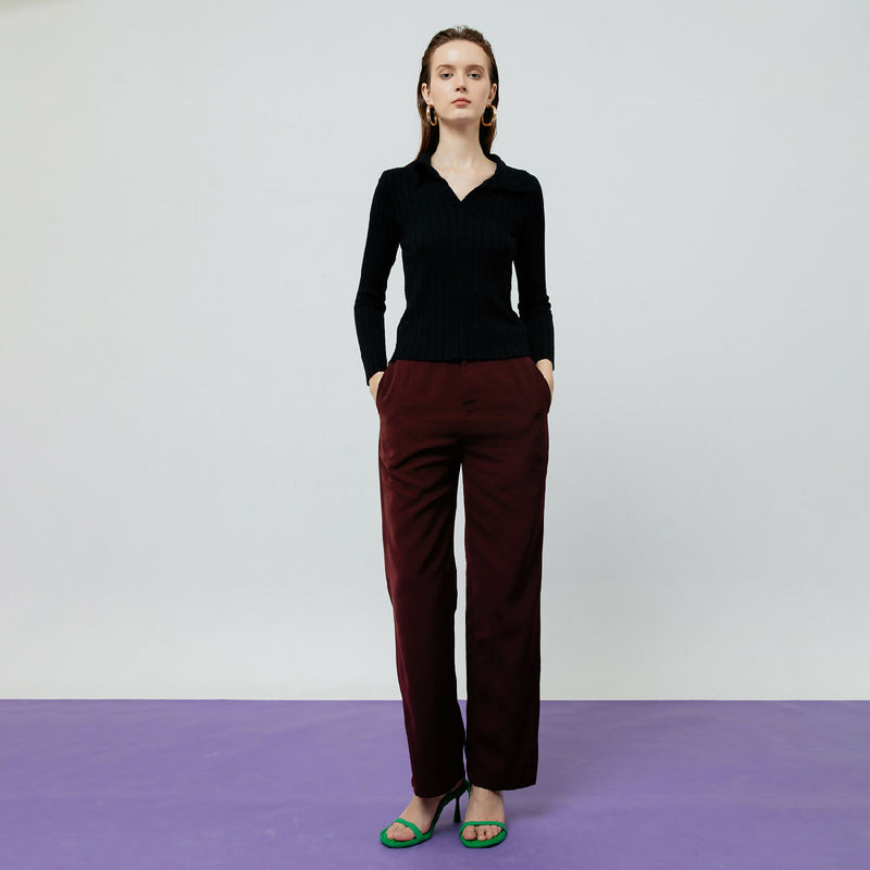 ZOE MAROON TAILORED PANTS 2