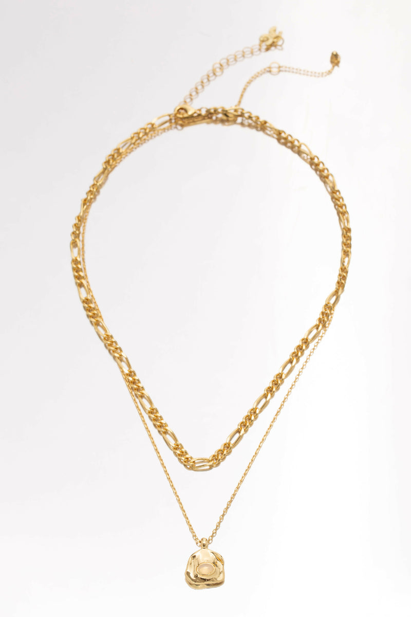 Aria Gold Necklace Layer - Translucent White