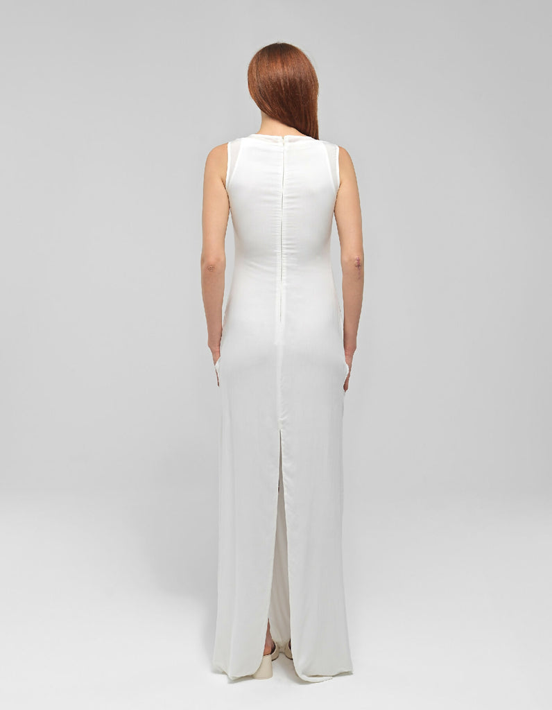 Zirdi White Cut-out Long Dress