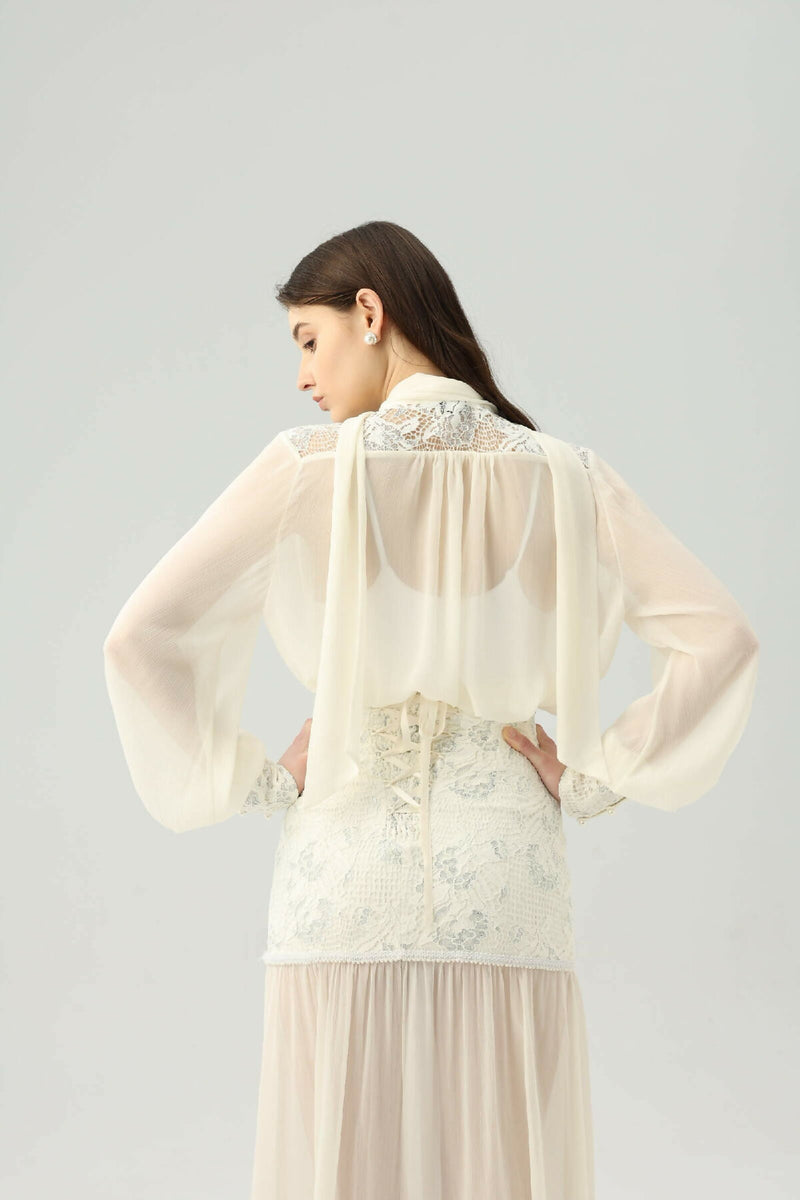 Chiffon lace shirt