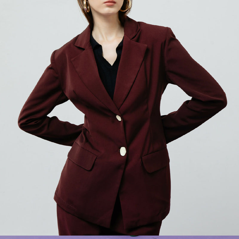 ZOE MAROON BLAZER 1