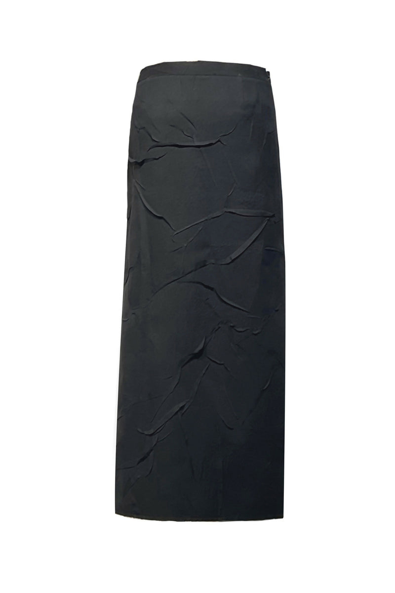 Creased Low Rise Skirt (Black)