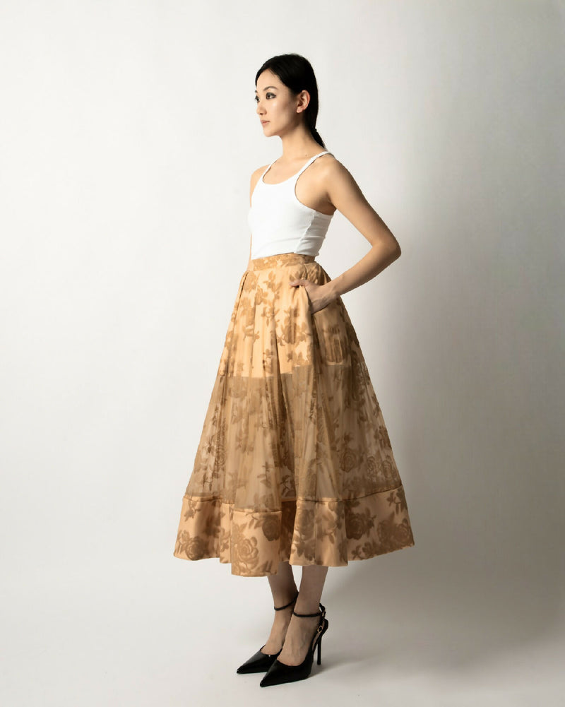 PEARL LUSTA FLORAL PUFFY SKIRT