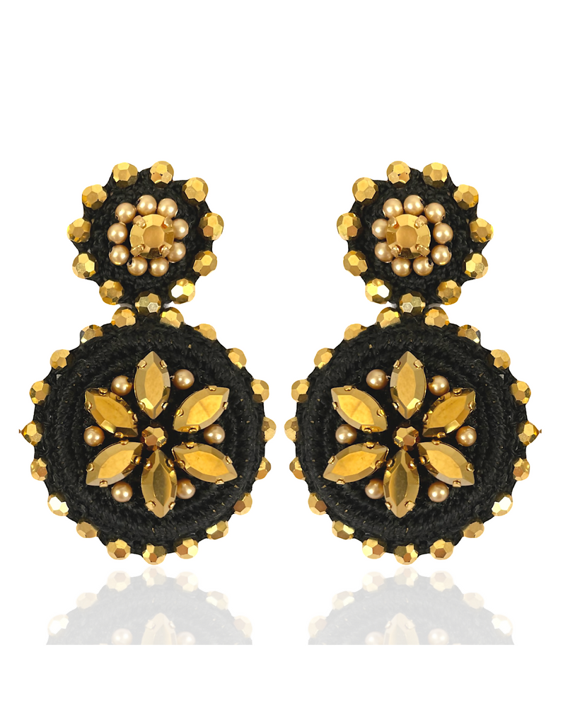 Flower Drops Gold Black