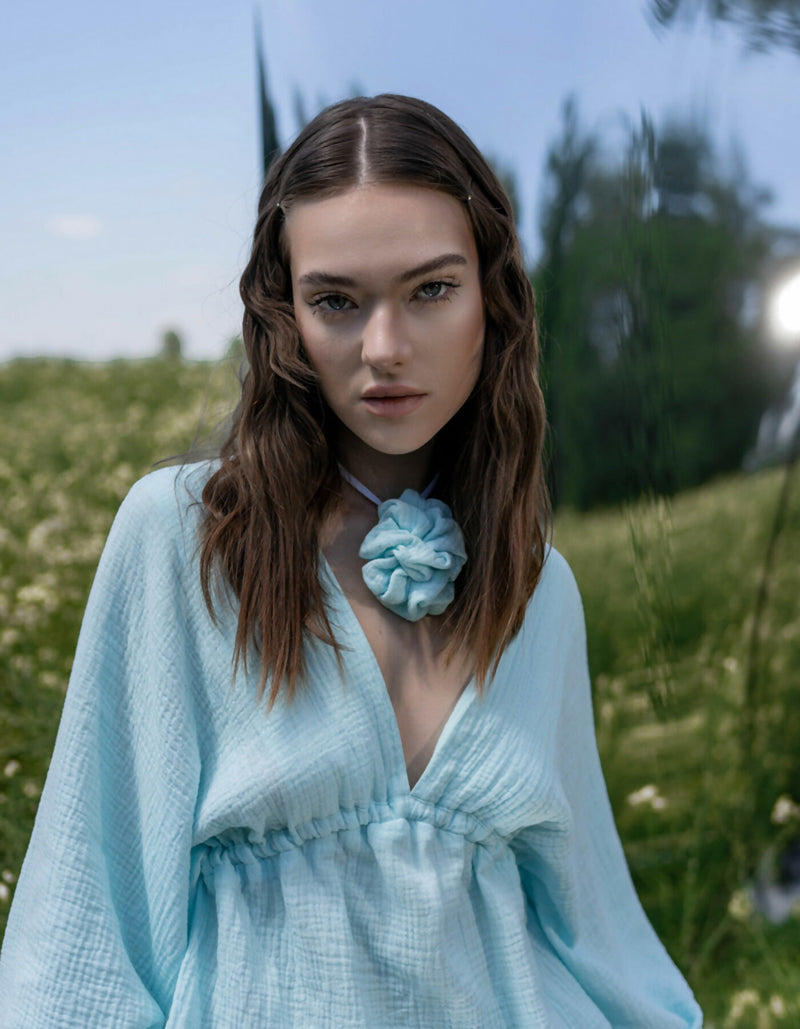 Light blue cotton blouse