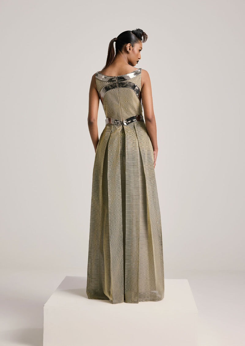 Metallic pleated Dress