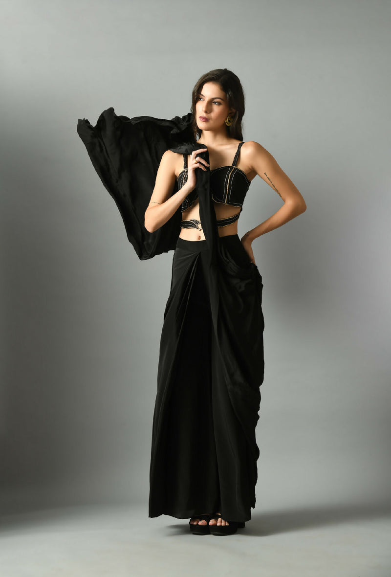 Moonshine pre-draped saree