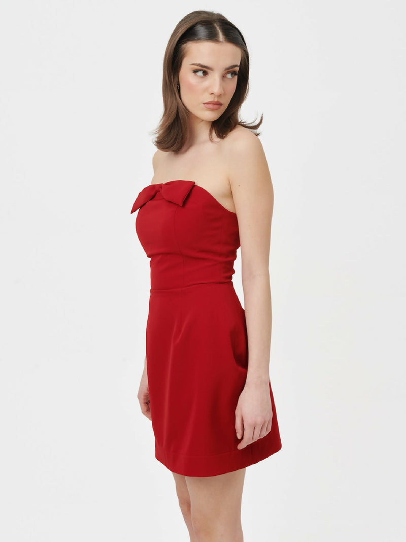 Barbi Mini Dress -Cherry Red