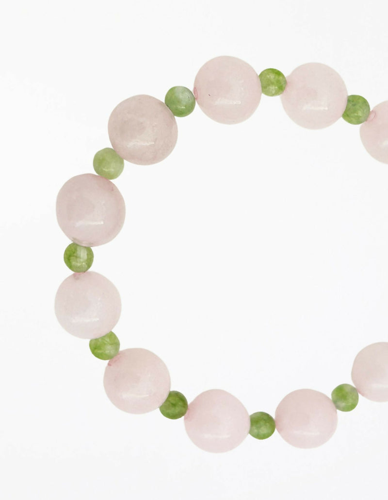 Edelie Rose Quartz Green Peridot Bracelet