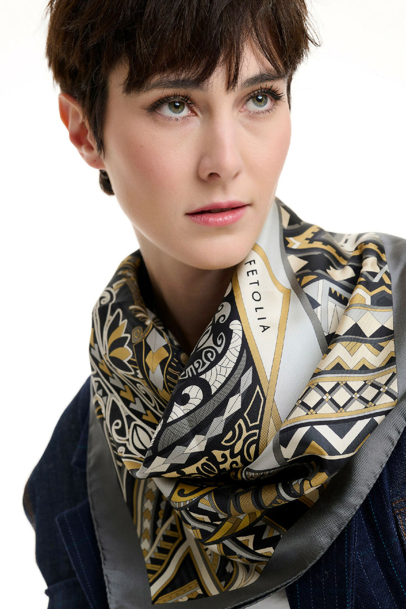 Power Of Life Silk Scarf Grey