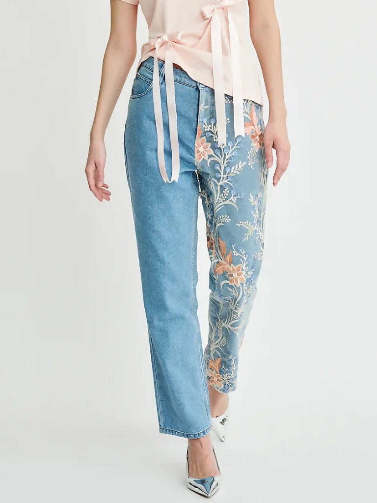 Delia Floral Embroidered Jeans