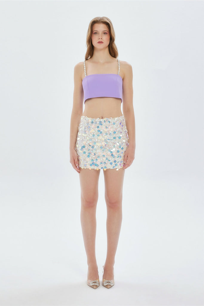 Isla Lilac Top with Crystal Straps