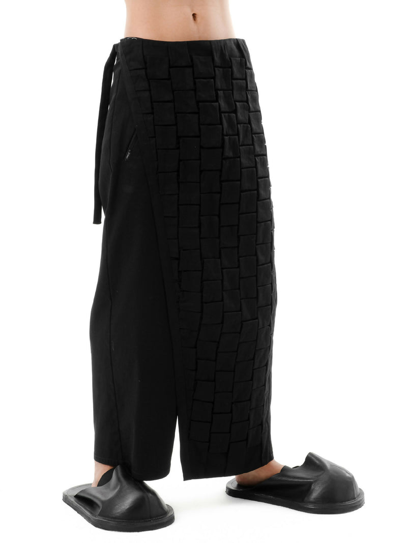 DIAPHANUM 3D PLEAT FRONT WRAP TROUSERS