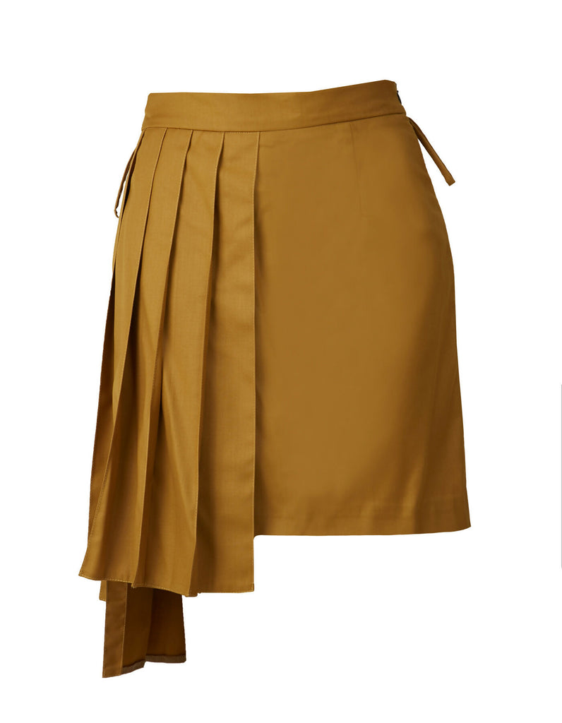 Mustard pleated skirt