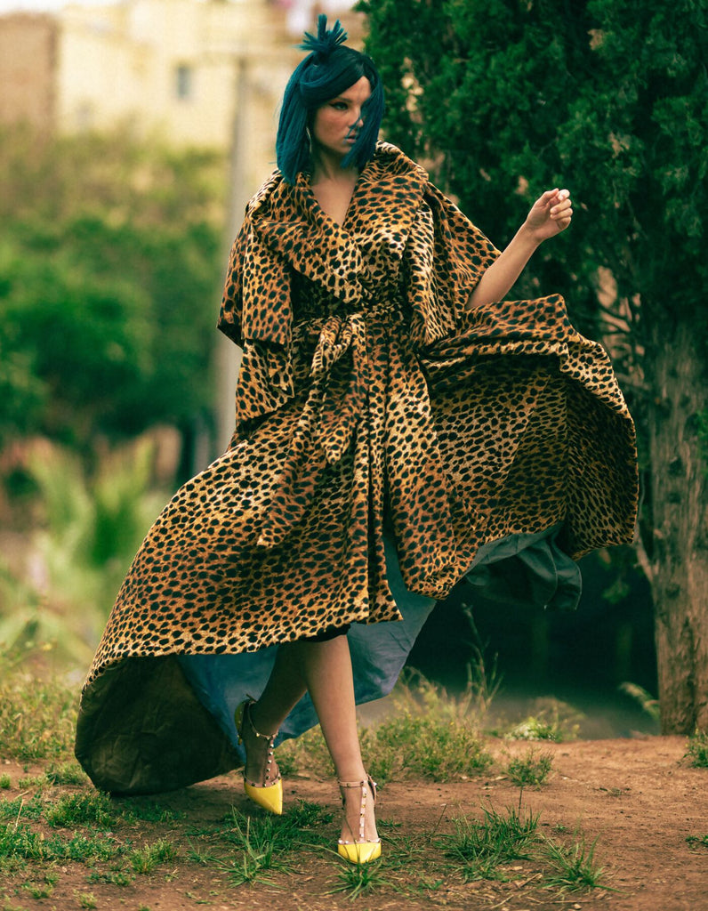 Printed Balloon Coat Dress