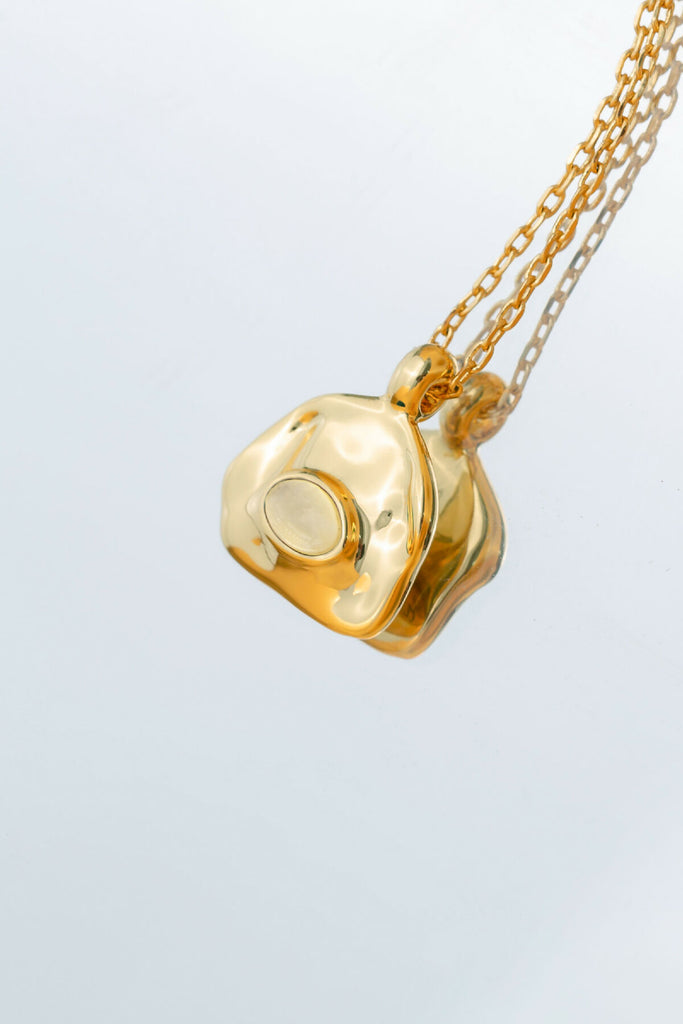 Aria Gold Necklace Layer - Translucent White