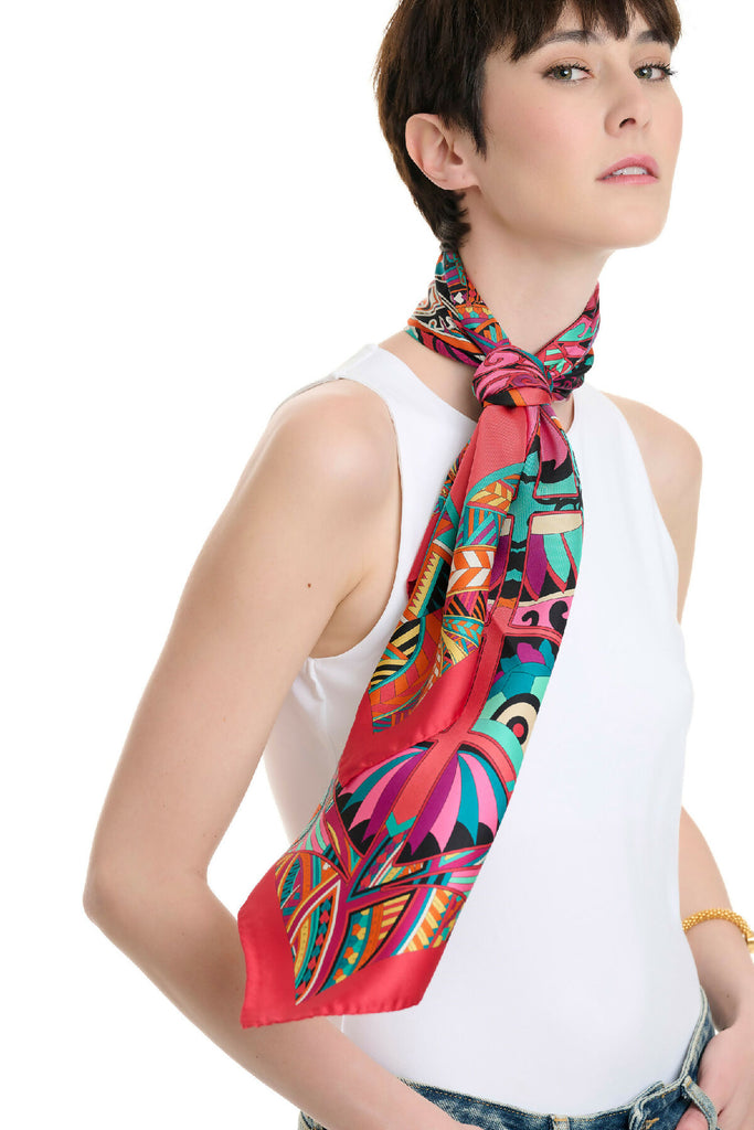 Power Of Life Silk Scarf Red