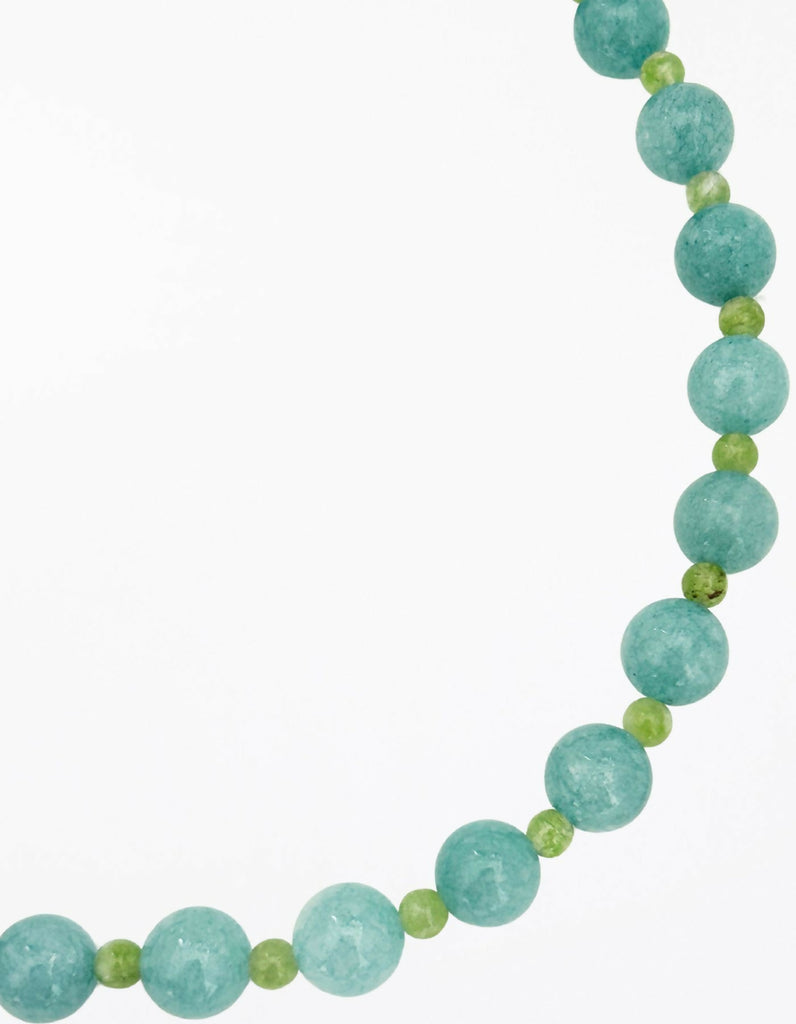 Clarette Blue Chalcedony Green Peridot Collar Necklace