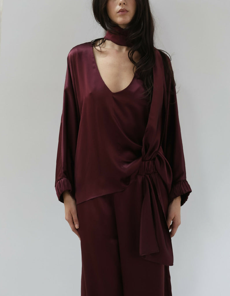 Maet LENIS Burgundy Silk Set 6