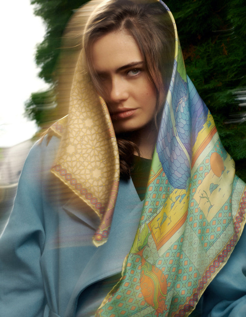 Silk Scarf “The Temple Of Peace”