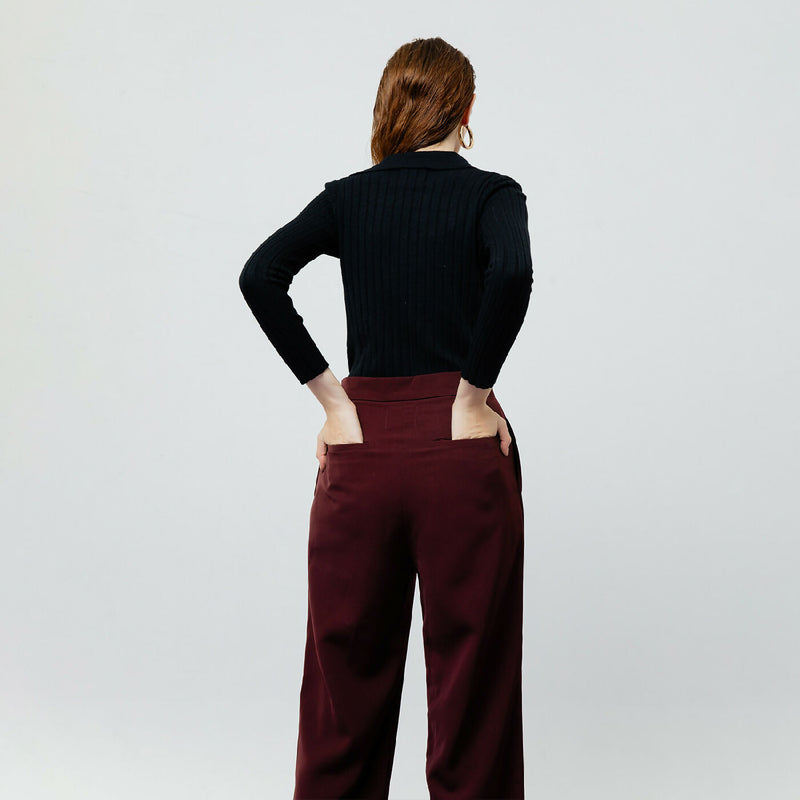 ZOE MAROON TAILORED PANTS 6