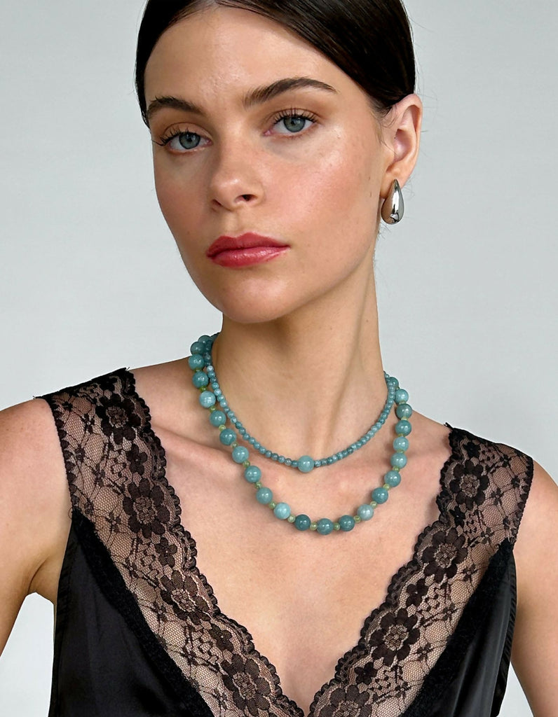 Cari Blue Chalcedony Collar Necklace