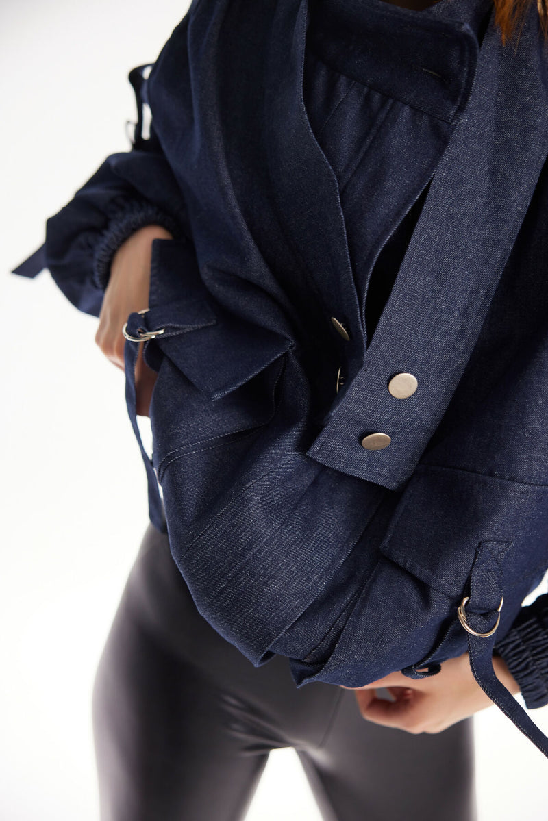 Urban Utility Denim Jacket Blue