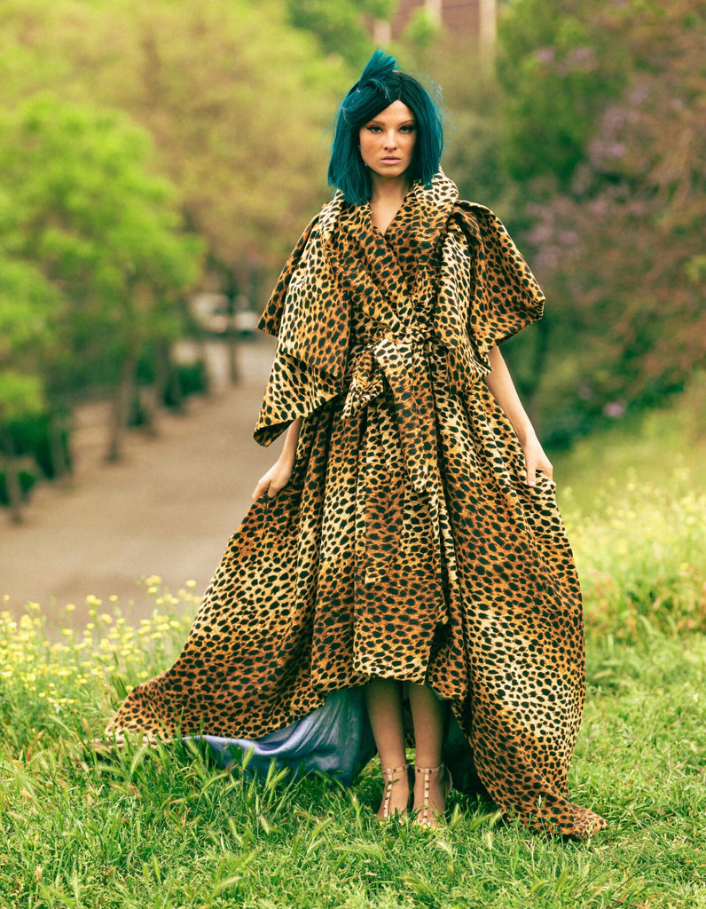 Printed Balloon Coat Dress