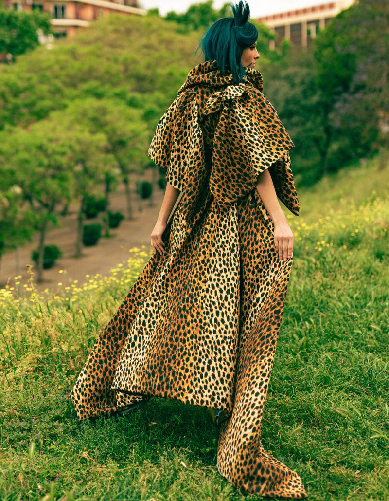 Printed Balloon Coat Dress