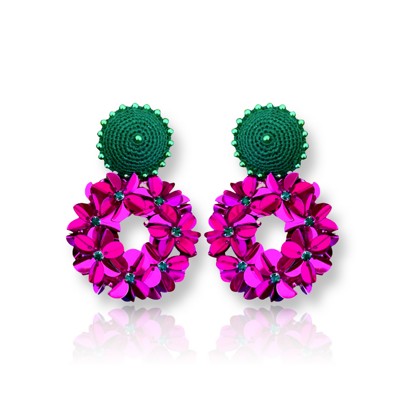 Petite Yasmine Hoops Fuchsia