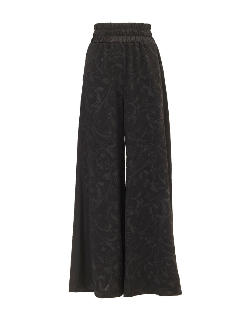 Jacquard Palazzo Pants Black