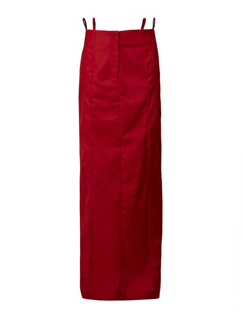 Red maxi skirt