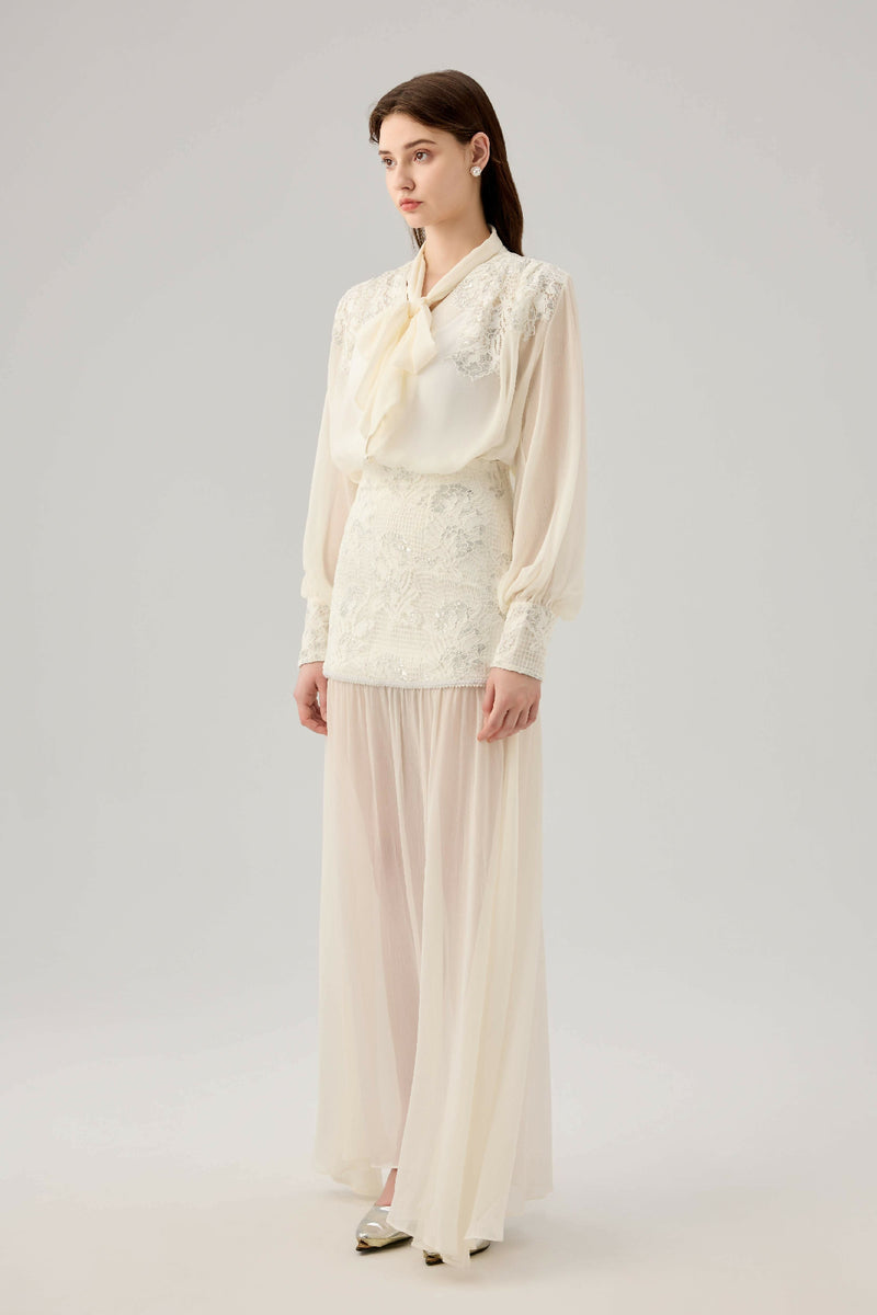 Chiffon lace shirt