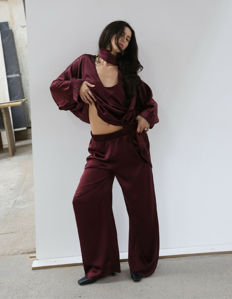 Maet LENIS Burgundy Silk Set 5