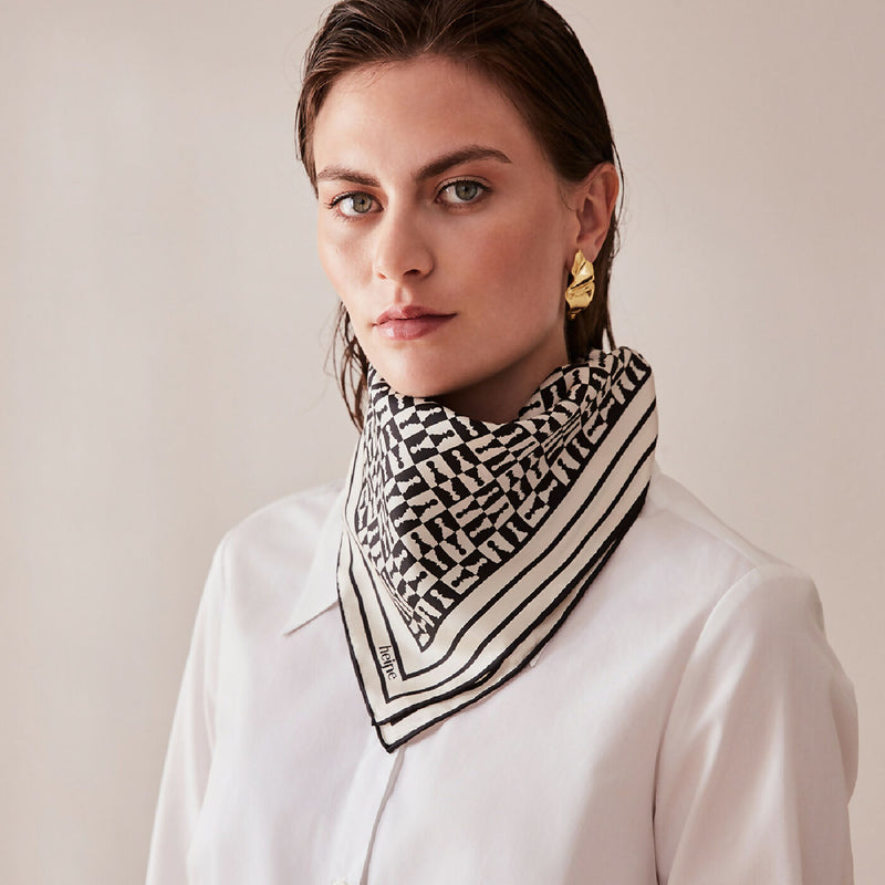 Chess silk scarf