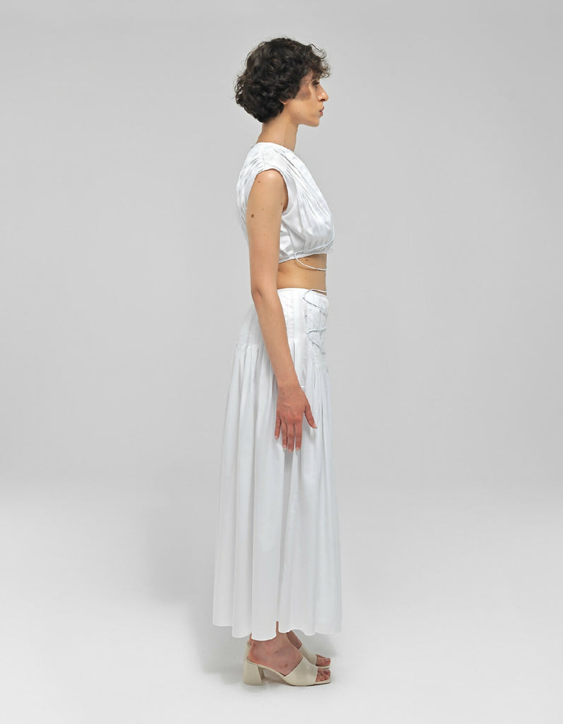 Ersin White Pleated Two Piece Dress