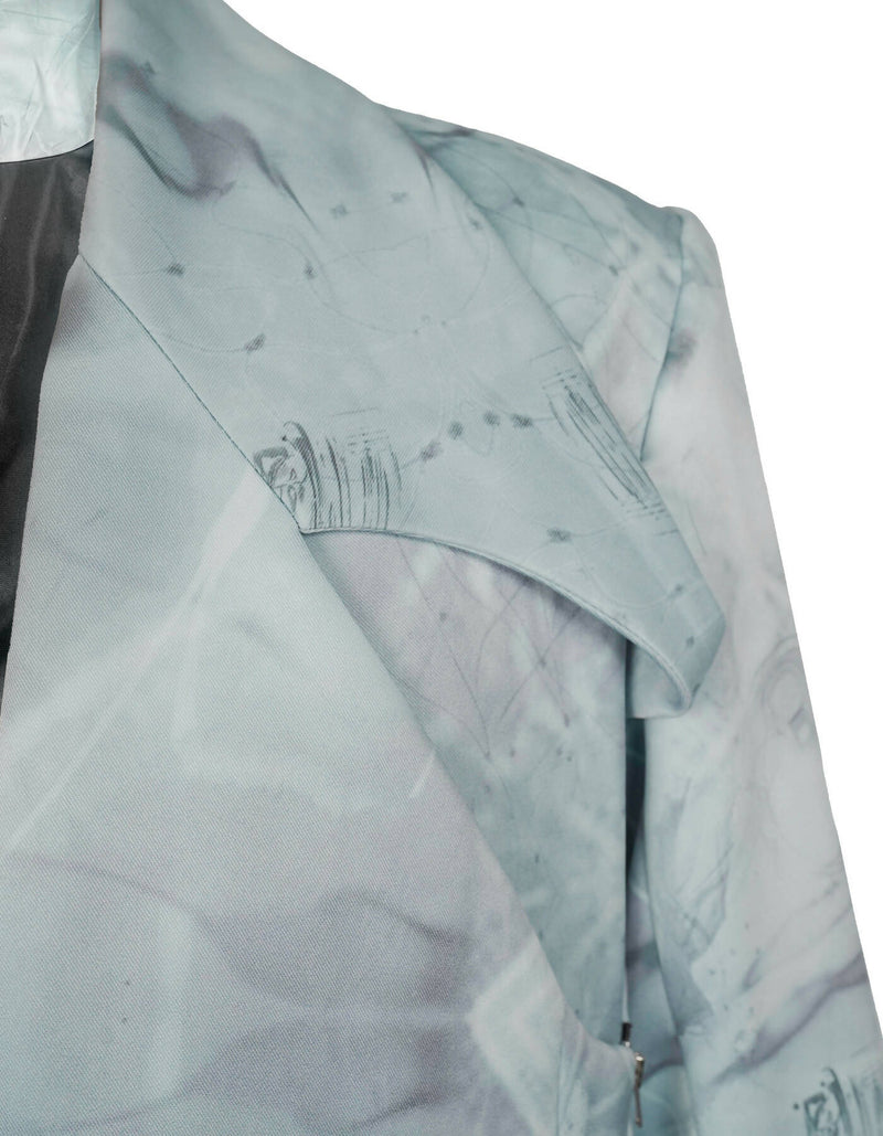 Deconstructed Tailcoat Long Printed Suit Jacket