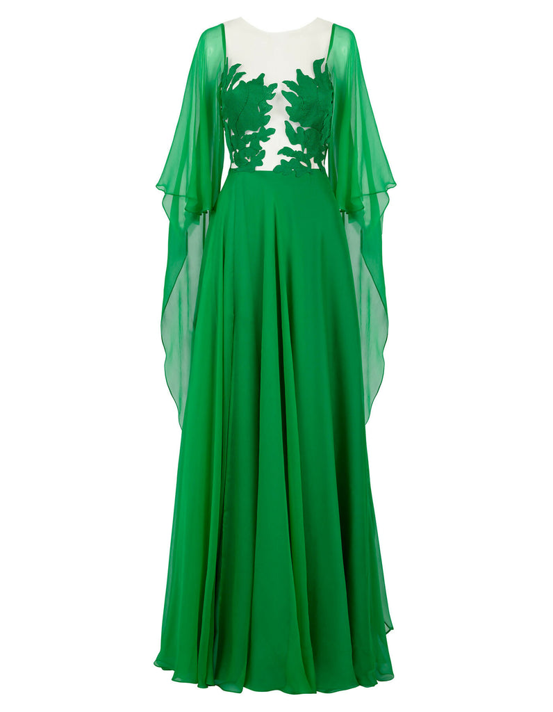 Elvoria Dress Forest Green