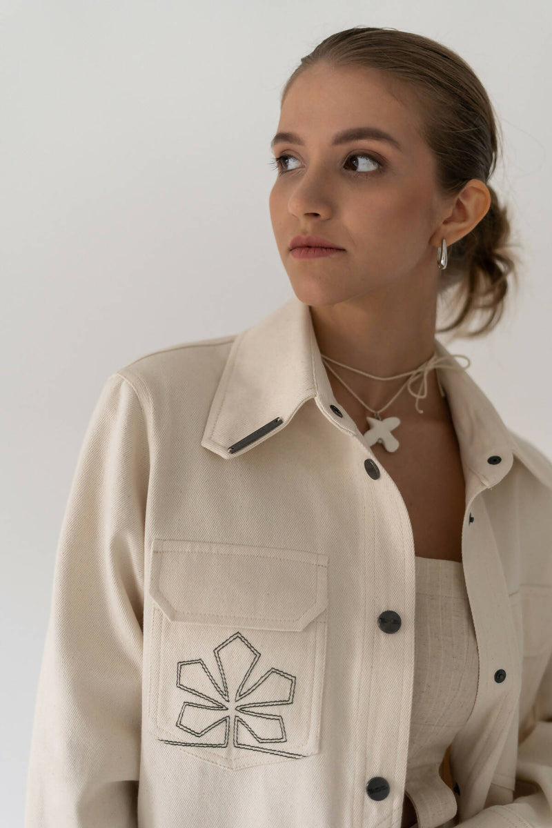 Beige shirt-jacket