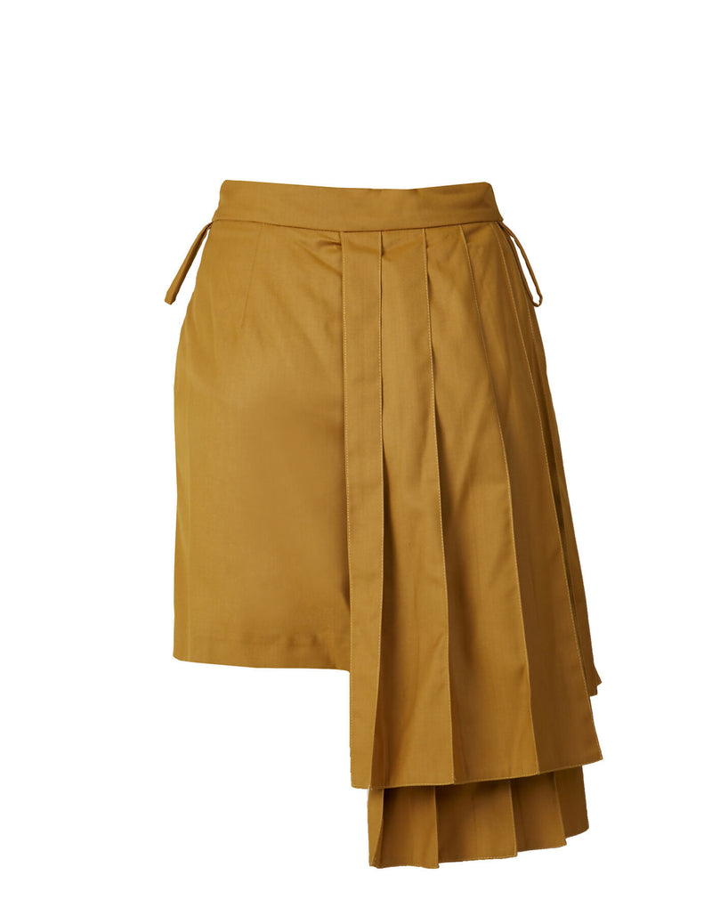 Mustard pleated skirt