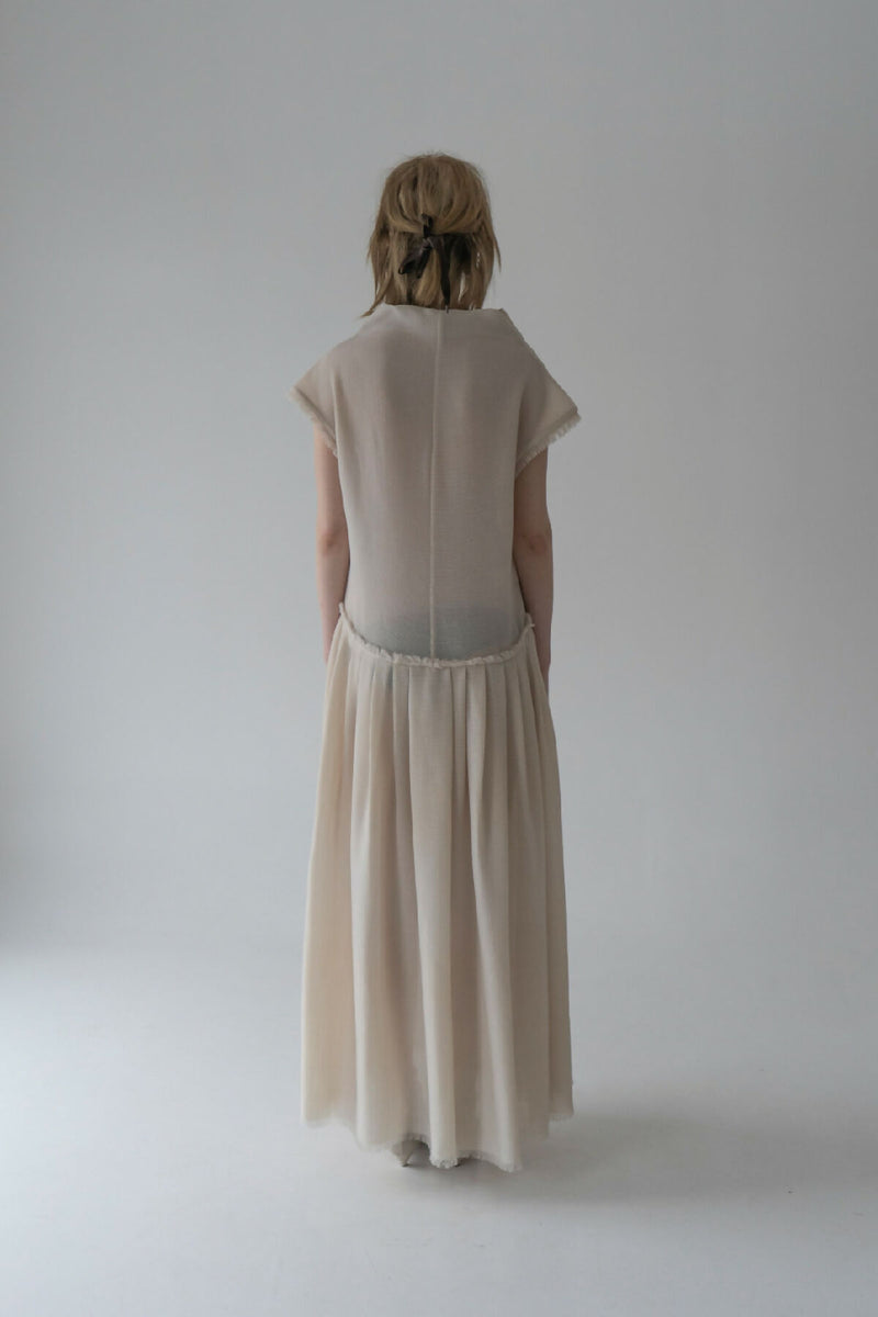 YERUSALIMKA CREAM WOOL DRESS