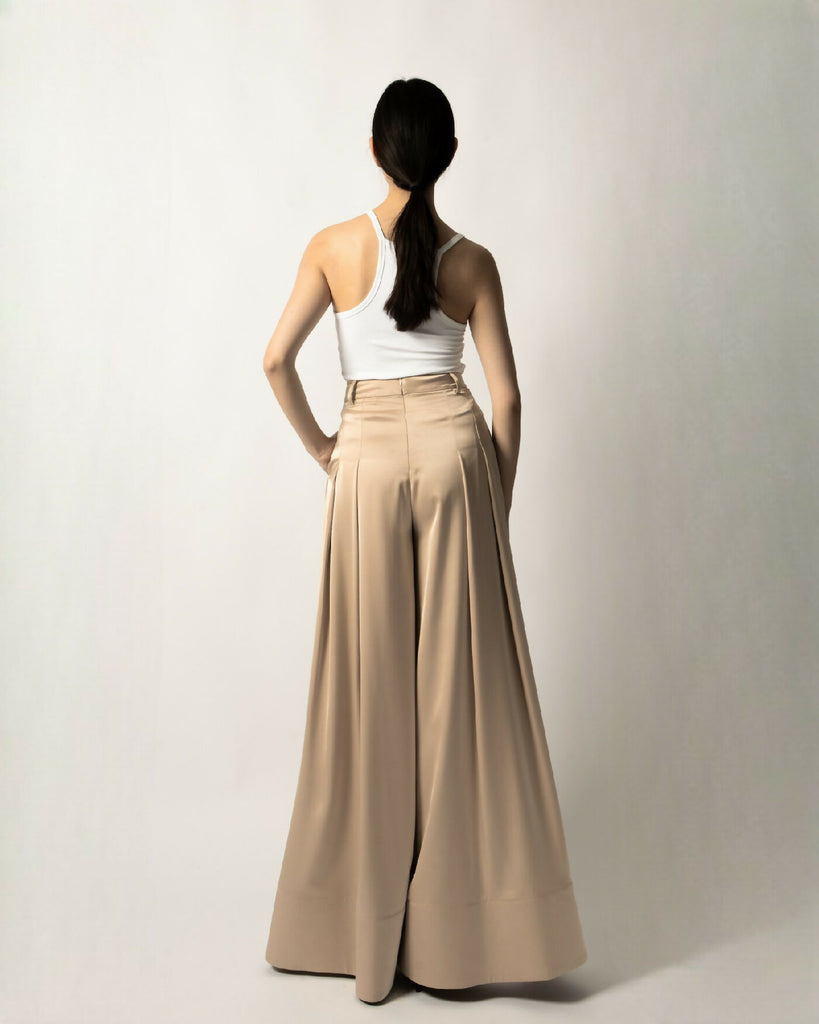 PEARL LUSTA WIDE-LEG FLARED PANTS