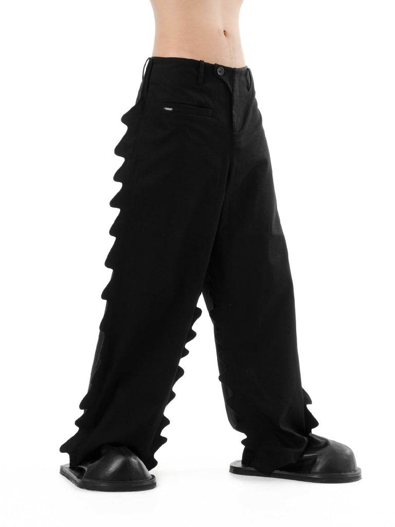 DIAPHANUM WIDE LEG DRAGON SCALE DETAILS PANTS