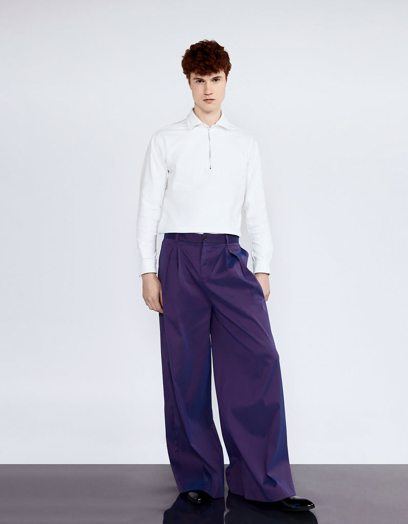 Wide-Leg Purple Trousers