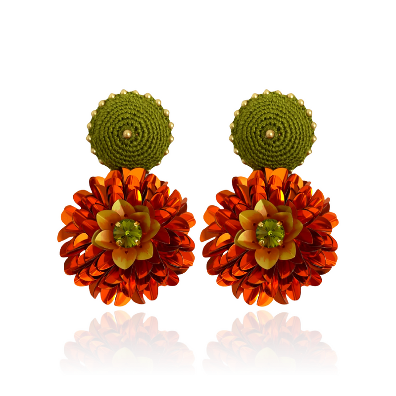 Dahlia Earrings Orange