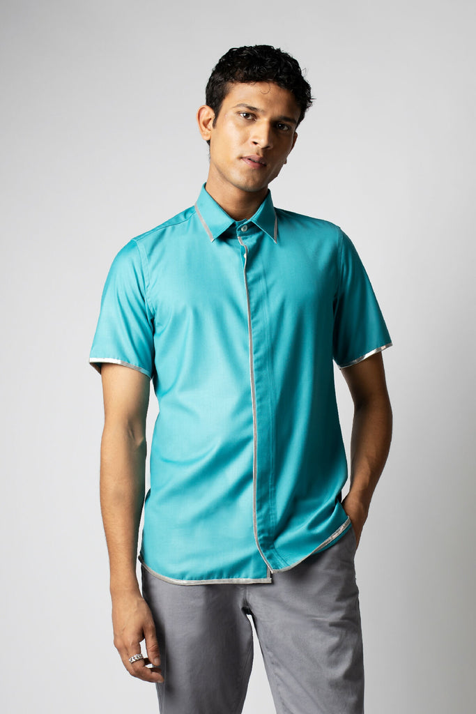 Silver Lining Shirt- Aqua