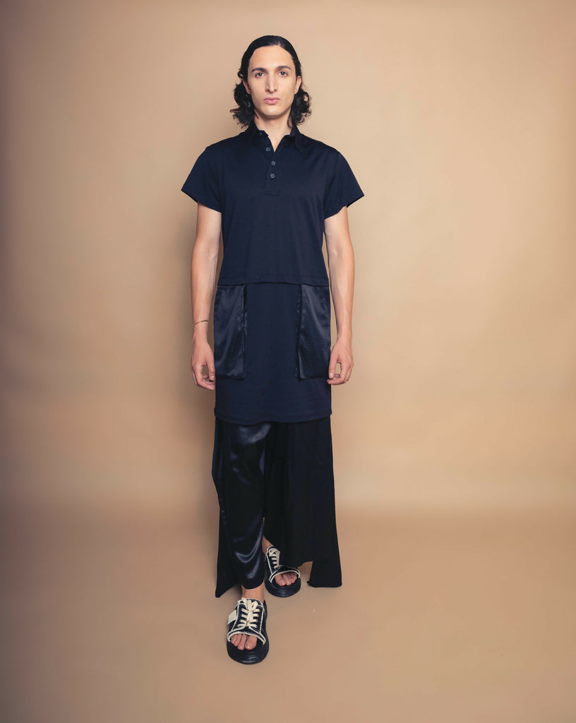 Long polo pockets shirt